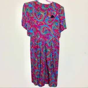 vintage pleated parsley dress 14